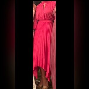 Petal and Pup Eloise pleated long sleeve midi dress - pink - size 4